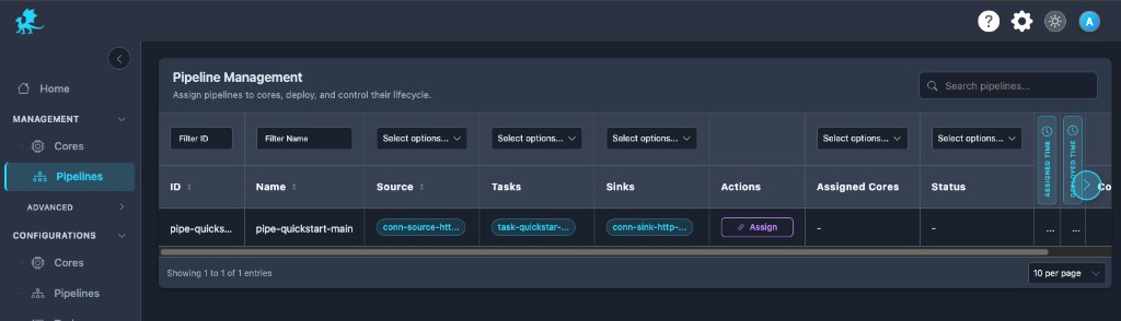 Management Pipelines with Assign